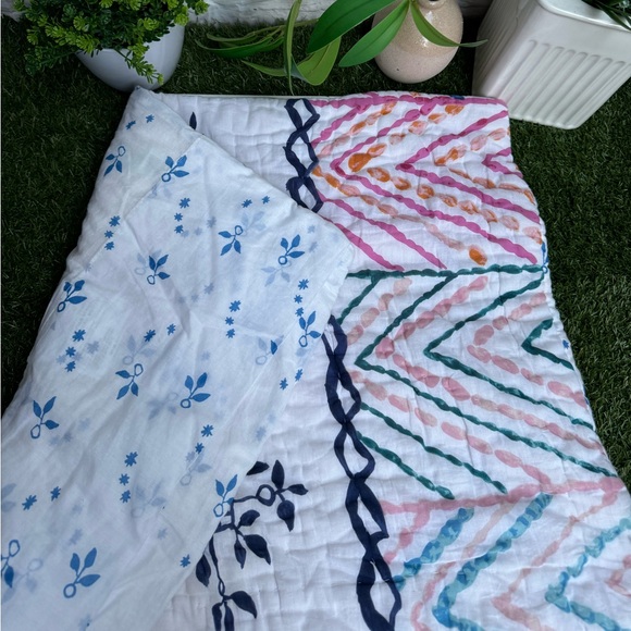 Anthropologie ZADAR Standard Pillow Shams Cases
Pink Navy Stitch Quilted 20x26 - Picture 3 of 7